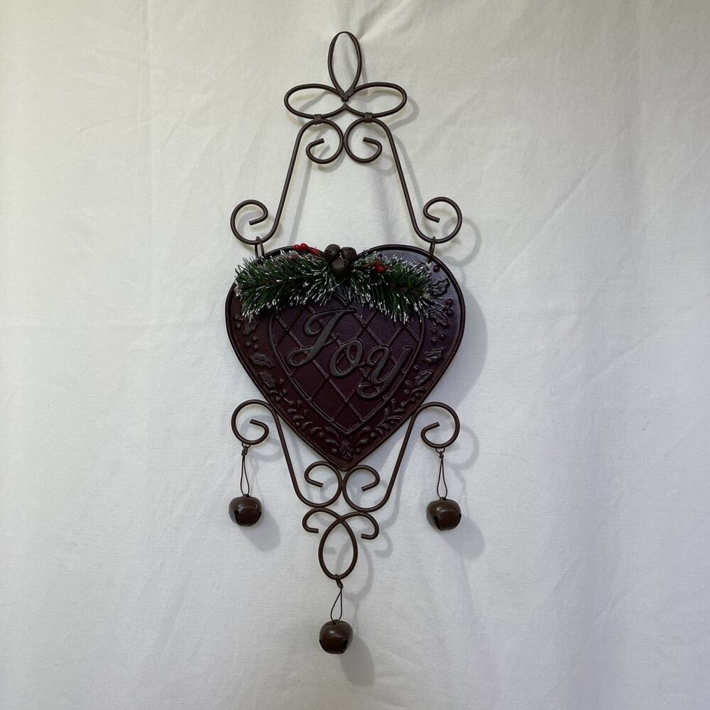Joy Holiday Wall Door Hanging Christmas Jingle Bells 19 Inches